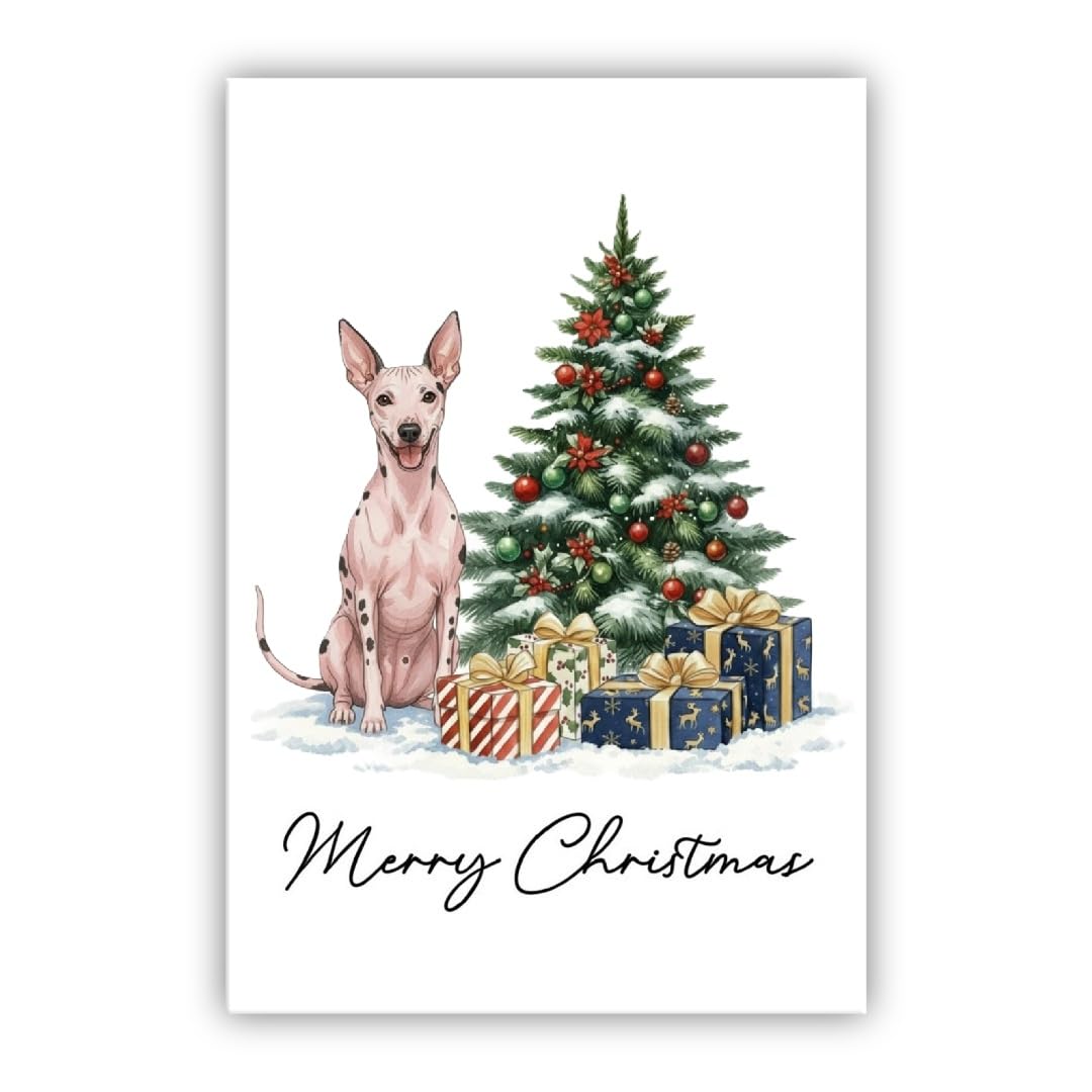 Dog Christmas Card - From the Dog to Owner Mum Dad Groomer – Many Breeds Available – Dog Christmas Card - Dog Lovers Card (• American Hairless Terrier) — image 1