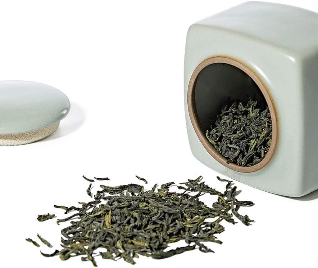 Sucrier Boîte à thé Haut de Gamme, boîte à thé carrée en céramique, Pot de Stockage de Nourriture de Voyage Portable pour thé/café/Herbes/Sucre/épices Nouveau