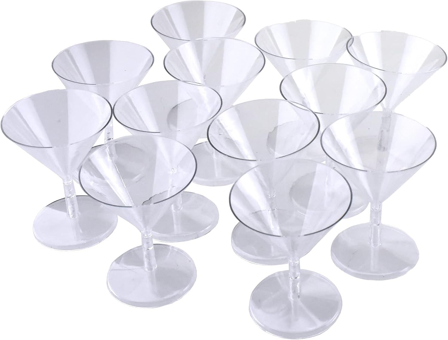 Homeford Clear Plastic Martini Glasses, 3-1/2-Inch, 12-Count
