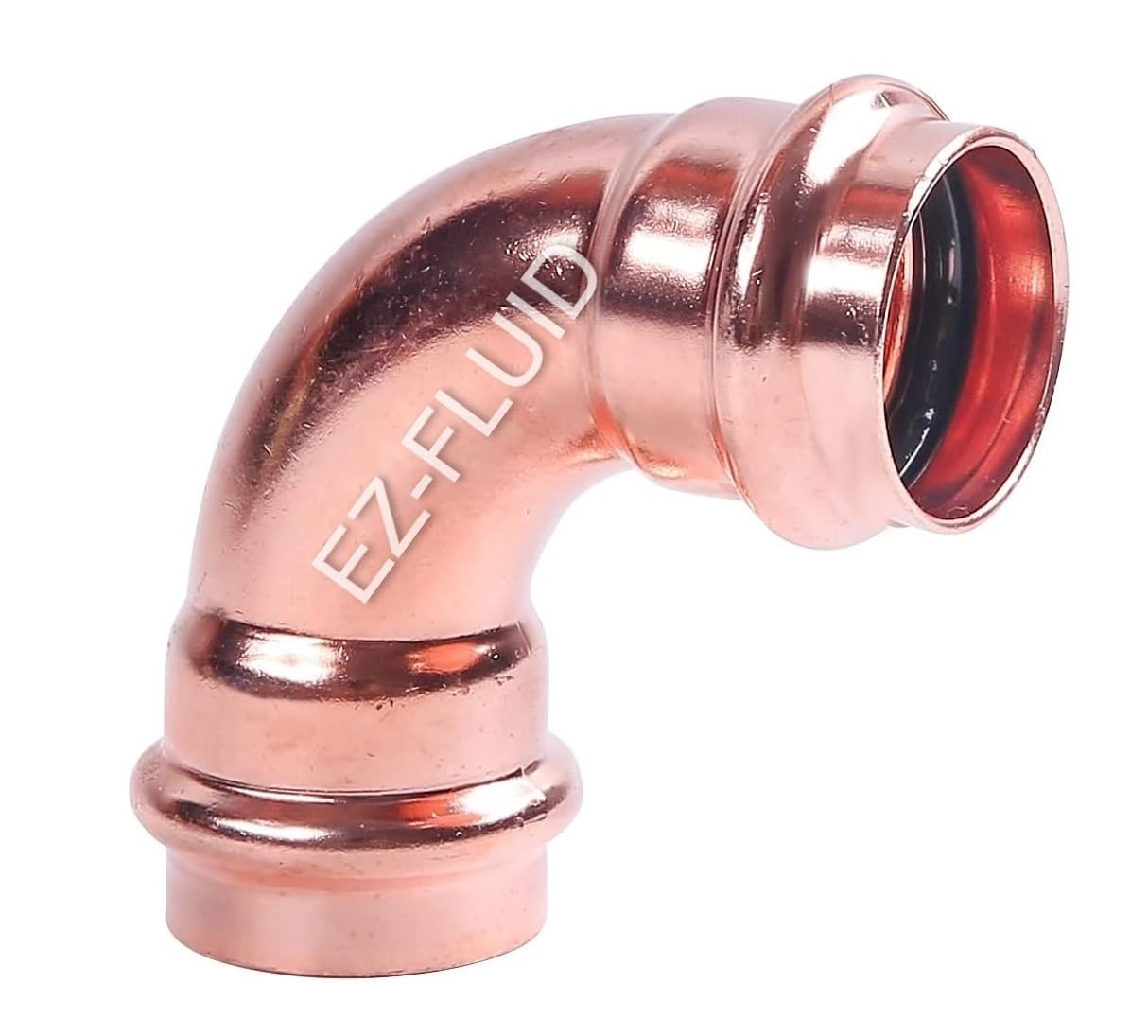 EZ-FLUID Plumbing Heavy Duty 2" Press x Press LF Press Copper 90 Degree Elbow Pressure Copper Fittings with Propress Press Copper Pipe Connection for Residential,Commercial (1)