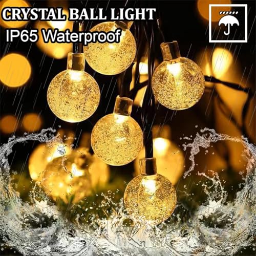 Image of fizzytech Crystal Ball String Lights - 120 LED, 24 Meter Decorative Fairy Lights for Bedroom, Living Room, Diwali, Christmas, Wedding, Party & Home Decoration (Warm White)
