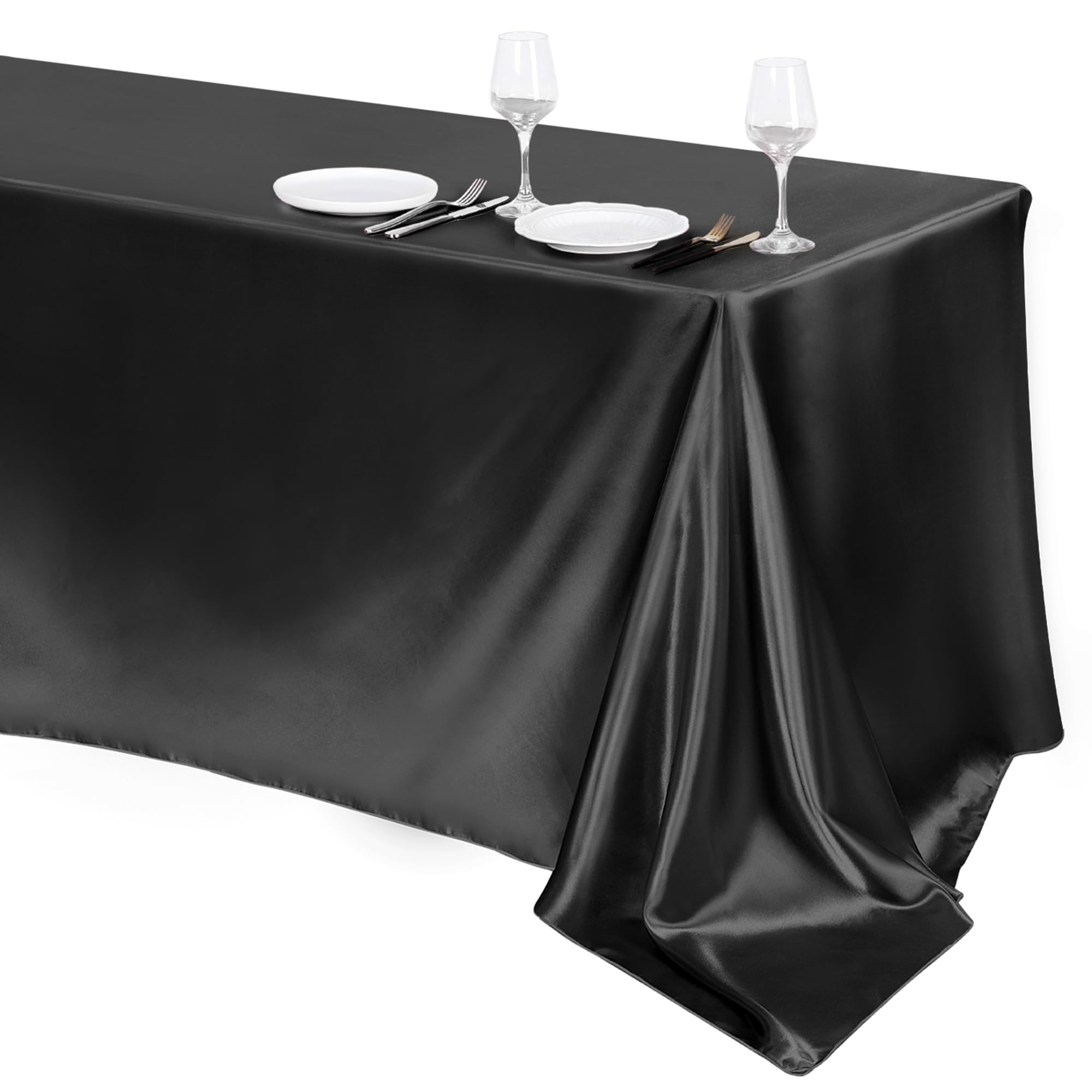 Ivory Satin Tablecloths - 4 Pack Overlay Covers -30