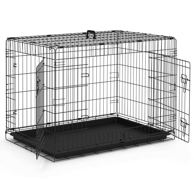 VOUNOT® Jaula para Perros de Alambre Metálico de 2 Puertas