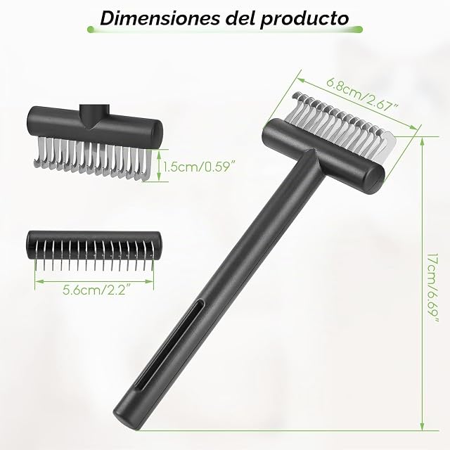 Foto 2 de 8 de Euqvunn Dematting Comb, Deslanador para Perros que Desenreda y Corta Fácilmente los Nudos