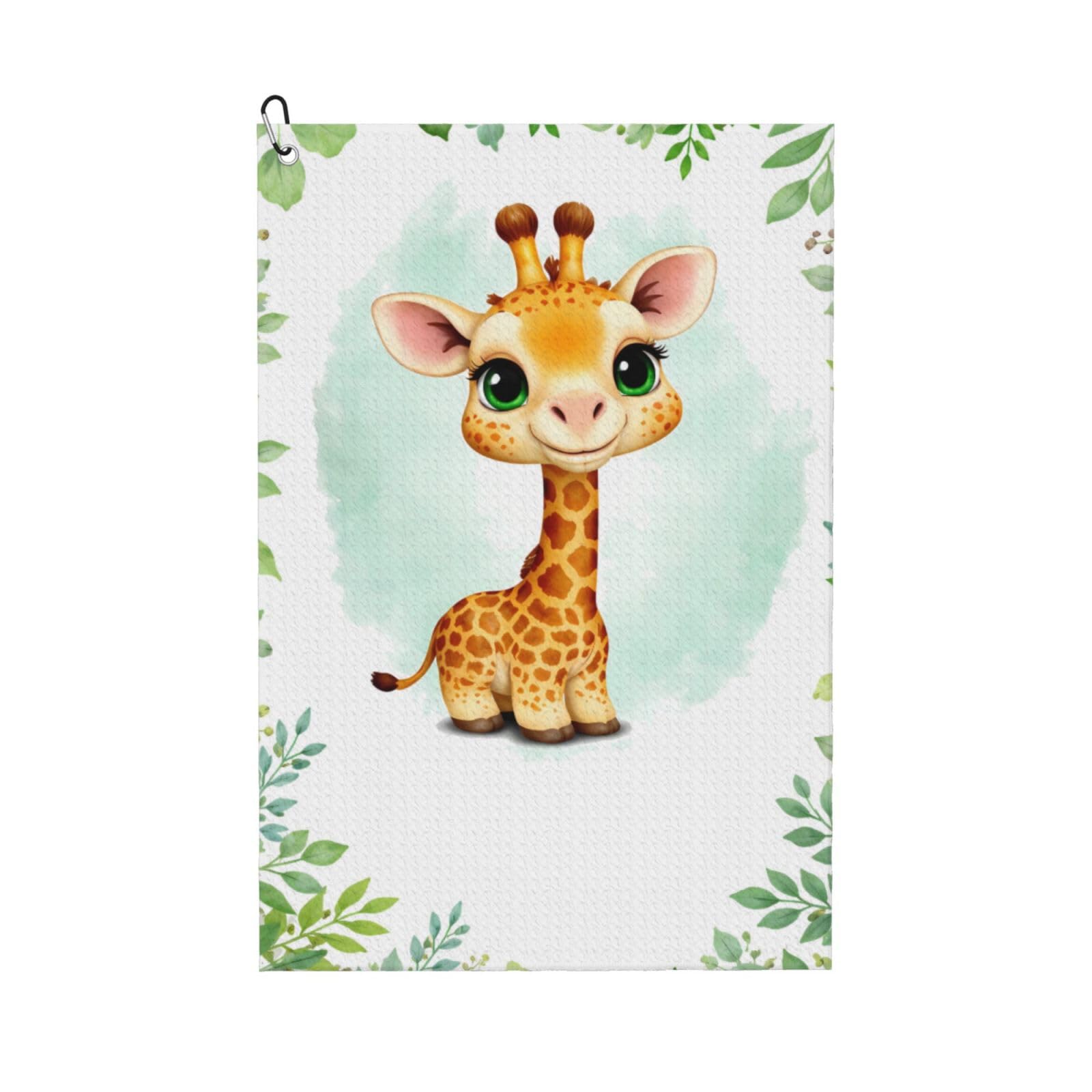 Oudrspo Watercolor Cartoon Little Giraffe Multi-Functional Golf Towel | Absorbent Quick Drying 16x24in