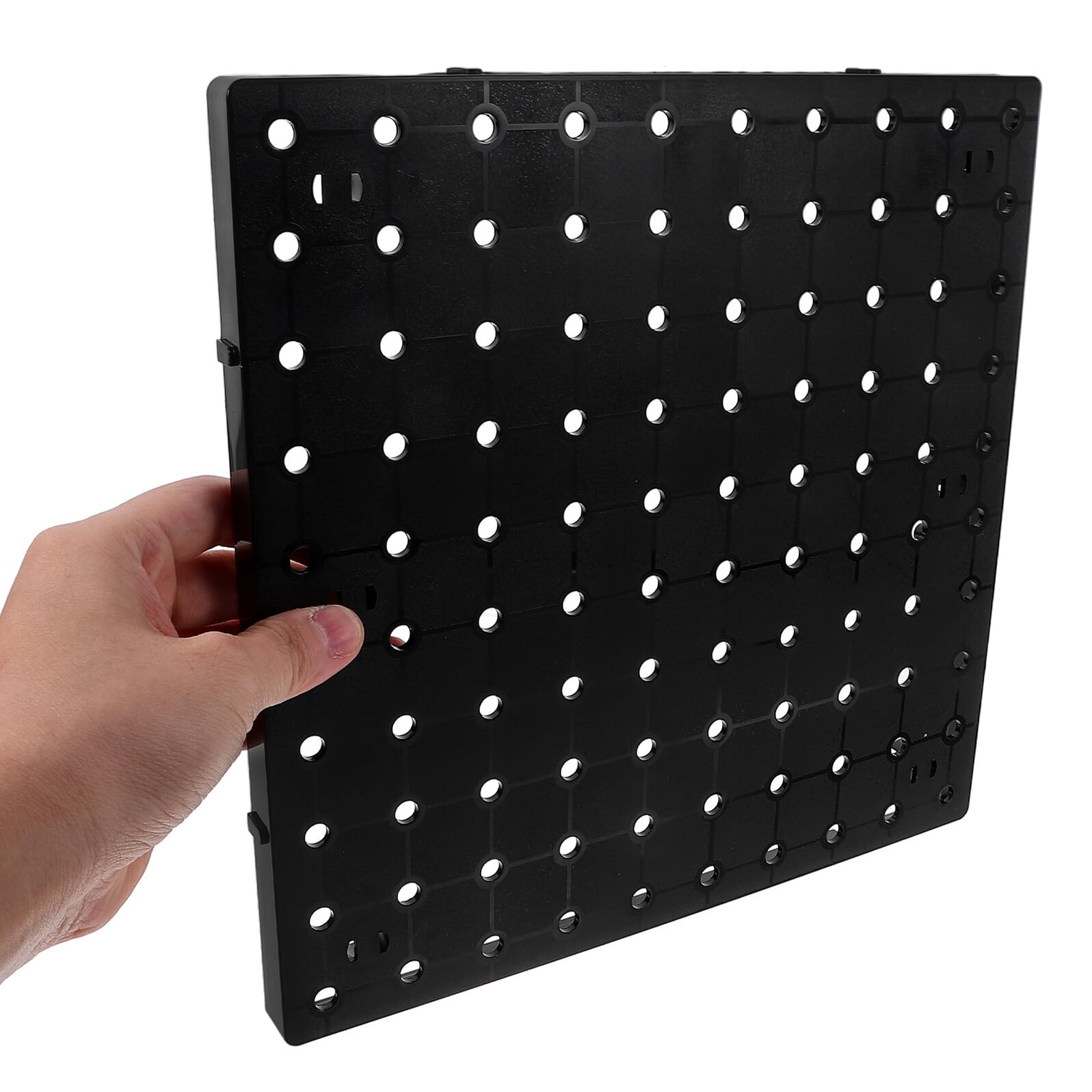 Hemobllo Soporte de Exhibición Tablero Perforado de Plástico Abs Negro Grande 4 Piezas sin Necesidad de Taladro para Organización Cocina, Baño y Dormitorio, Solución Práctica Ahorro