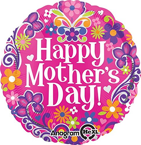 amscanInternational 3023901 Standard-C:Happy Mothers Day Flower Swirls