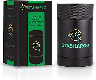 Sponsored Ad - STASHAROO Double Lid Portable Storage Jar, Aluminum Storage Container Sealed Waterproof Airtight Jar to Ret...