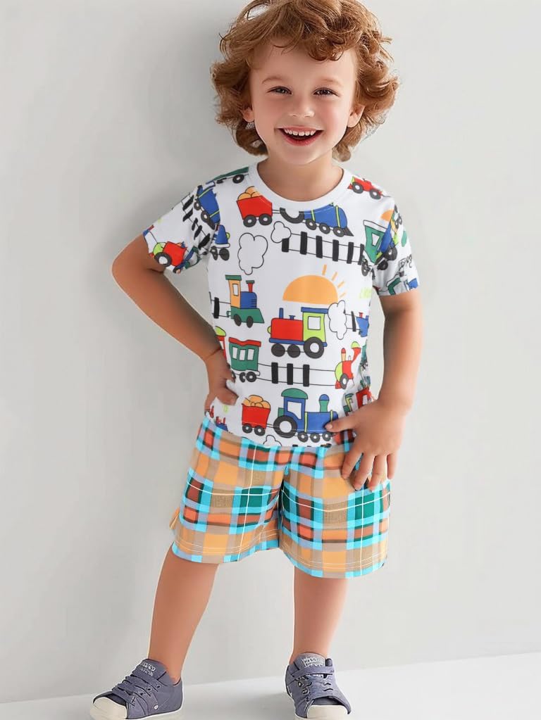 AIWUHE Toddler T Shirts Cotton Summer Tshirts Boys Girls Short Sleeve Tee Tops Casual Graphic Clothes Crew Neck Shirts 2-6Y