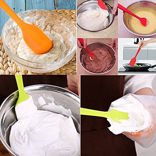 Silicone Spatulas, 11 Inch Rubber Spatula Heat Resistant Seamless One Piece Design Non-Stick Flexible Scrapers Baking Mixing Tool (4 Piece) #TOP1