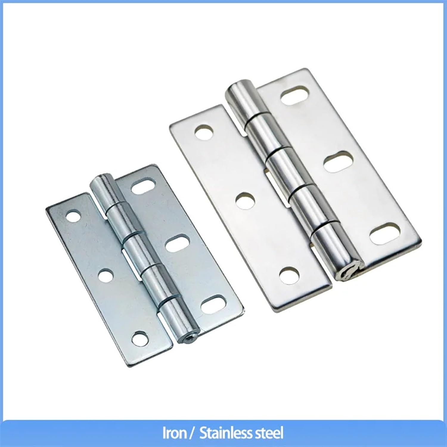 Industrial Mechanical Equipment Mobile Cabinet Hinge Asymmetrical Waist Hole Hinge in Stainless Steel Or Iron 1Pcs(304 SS-Mirror-Large)