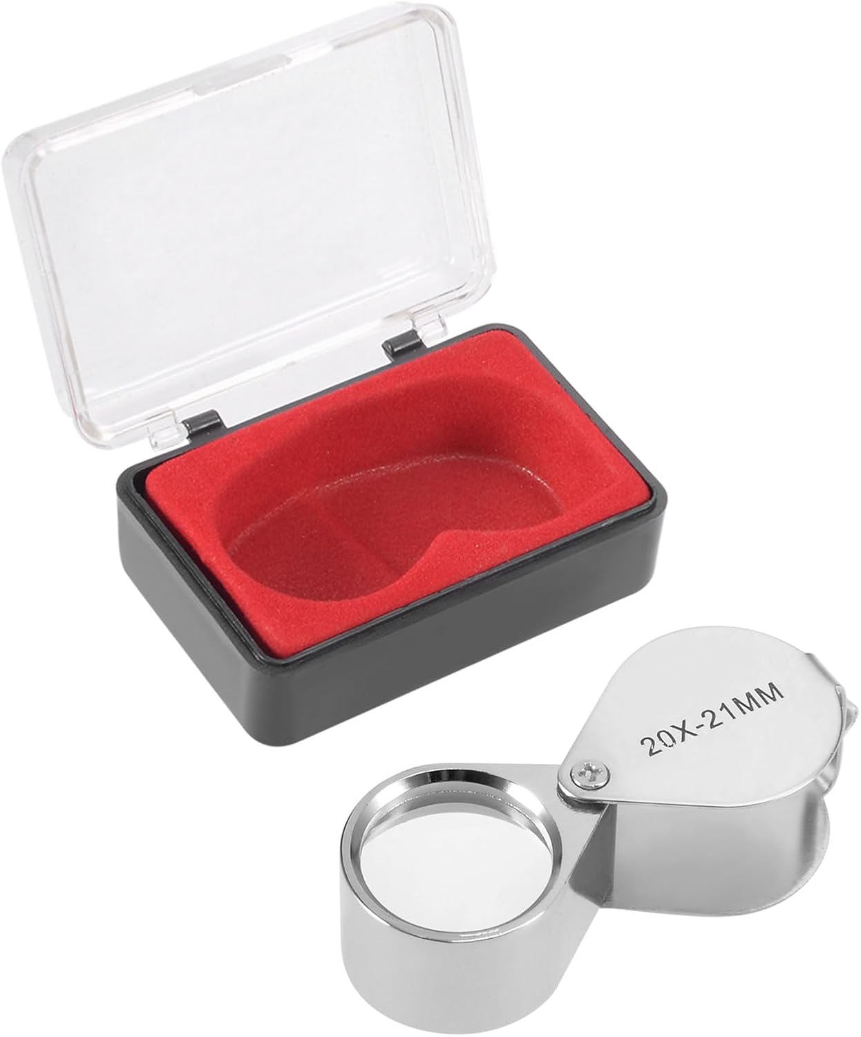 YOKIVE Magnifying Glass, 3X Round Body Magnifier Reduce Eye Strain, Great for Diamonds, Gems, Coins (Silver, 21mm Dia)