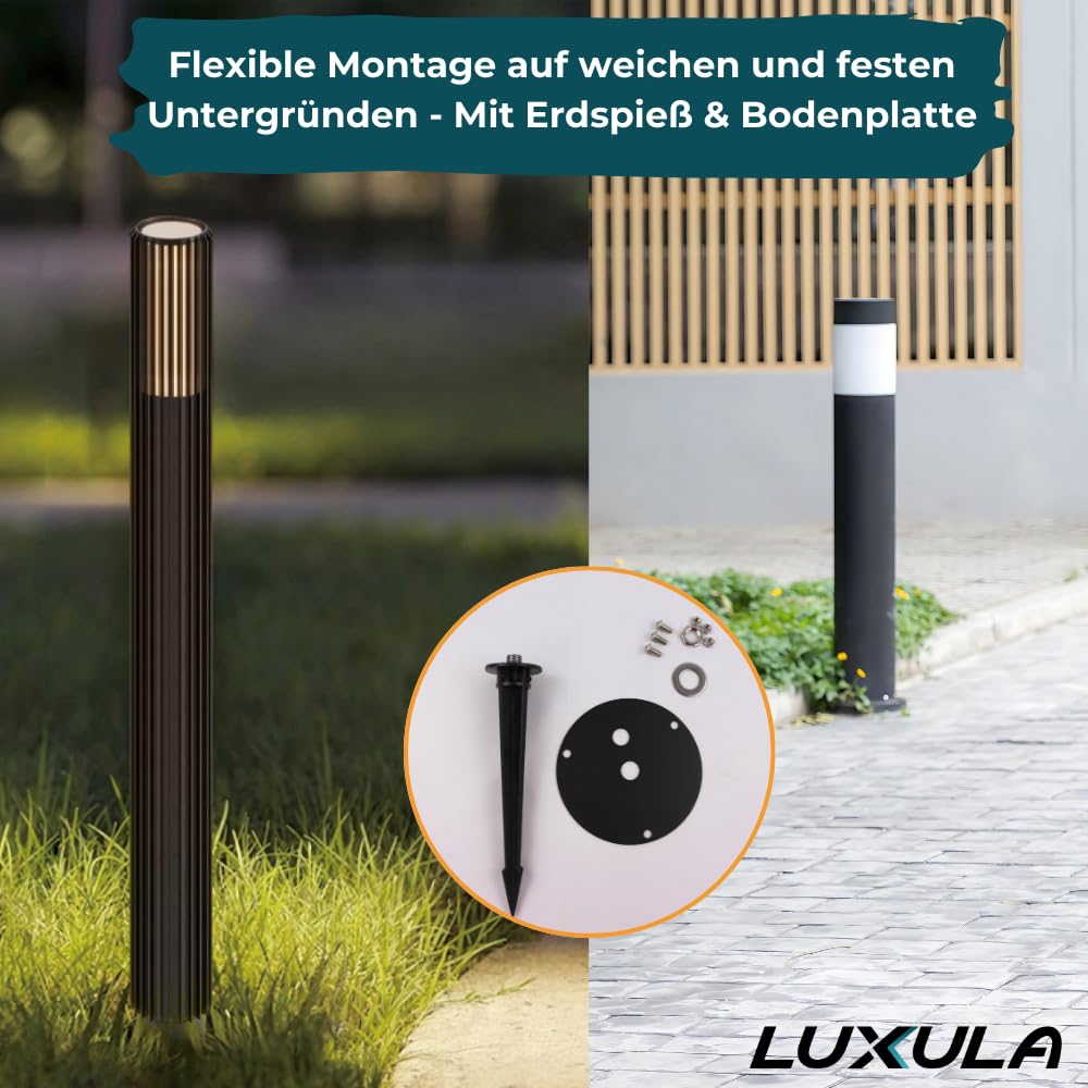 LUXULA Wegeleuchte GU10 IP44 60cm Pollerleuchte