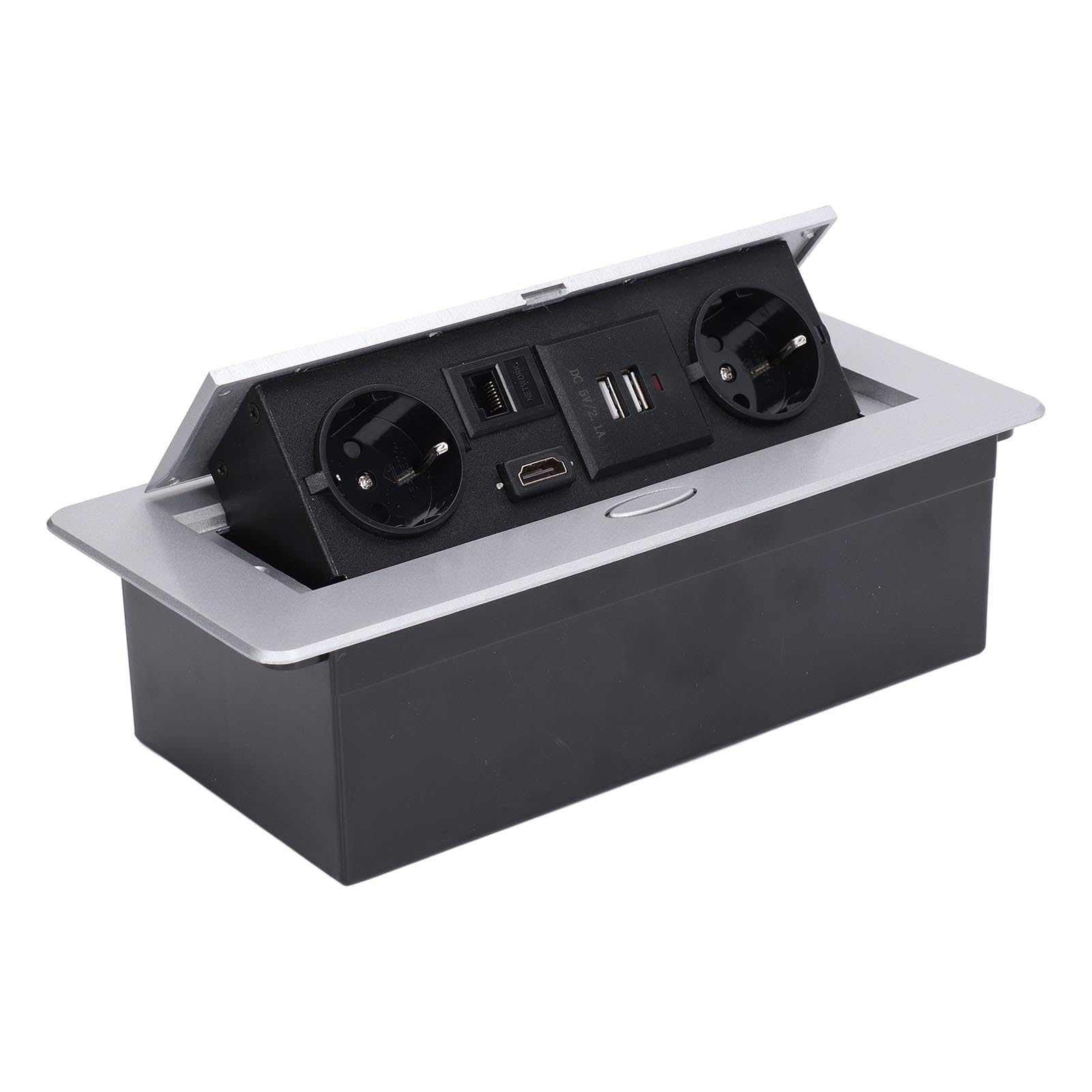 Kikumi Enchufe de Escritorio, Regleta de Alimentación de 16A, Caja de Conexión de Mesa, USB Dual, Estándar de la UE, CA 250V, sin Soldadura, para Oficina