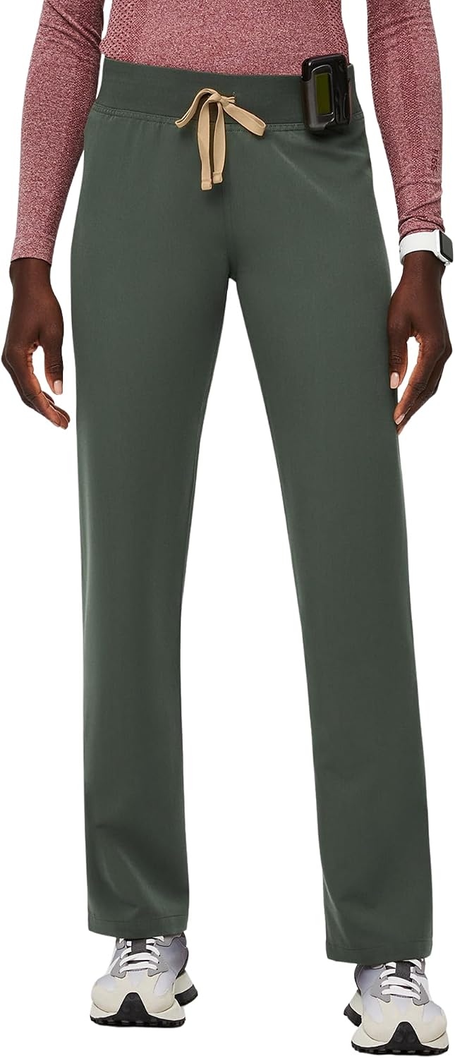 FIGS Livingston High-Rise Straight-Leg Scrub Pant for Women | 3 Pockets, Anti-Wrinkle, Four-Way Stretch