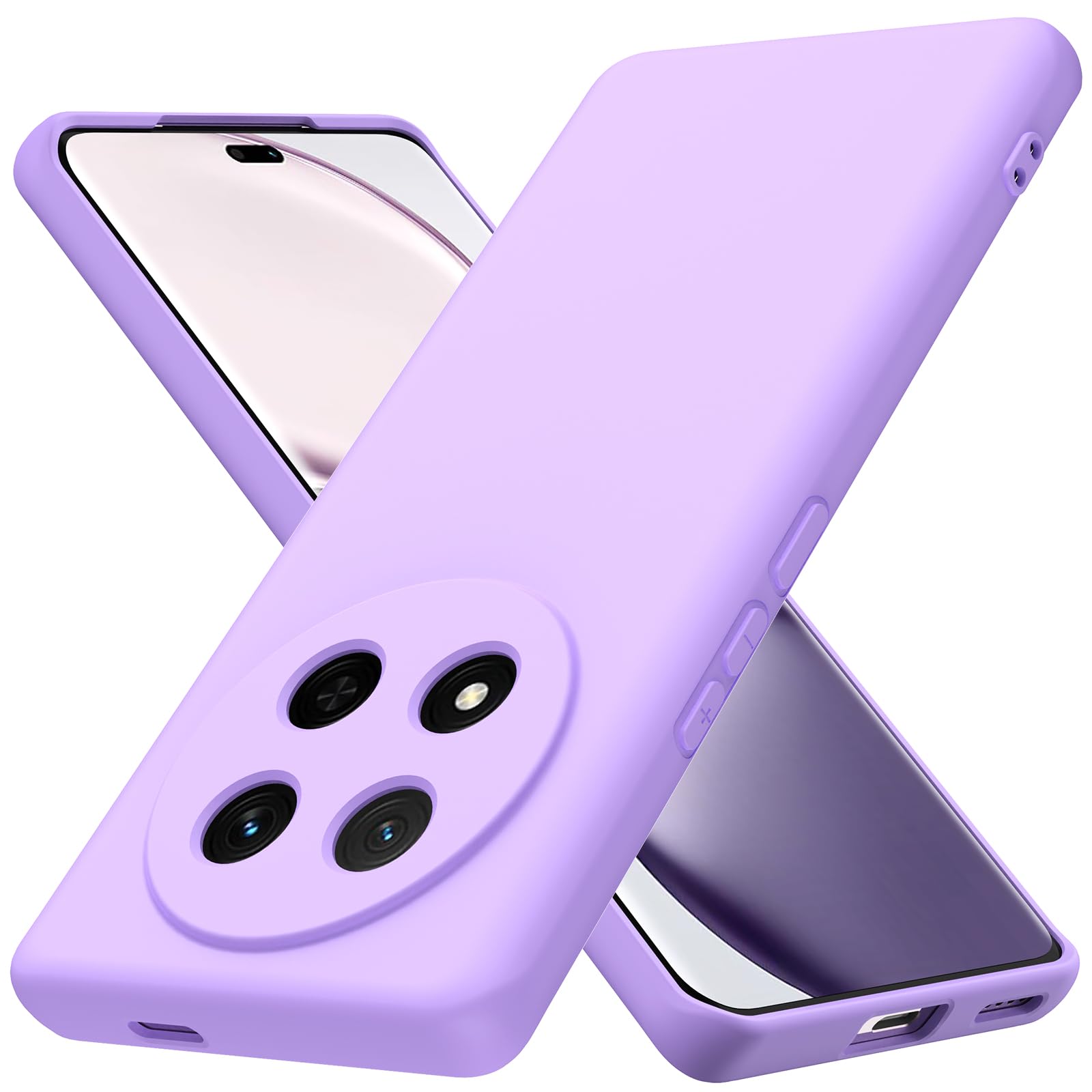 Byvuwiay Cover per Honor Magic7 Lite 5G Case, Morbida Silicone Liquida TPU Protettivo Ultra Slim Antiurto - Viola chiaro