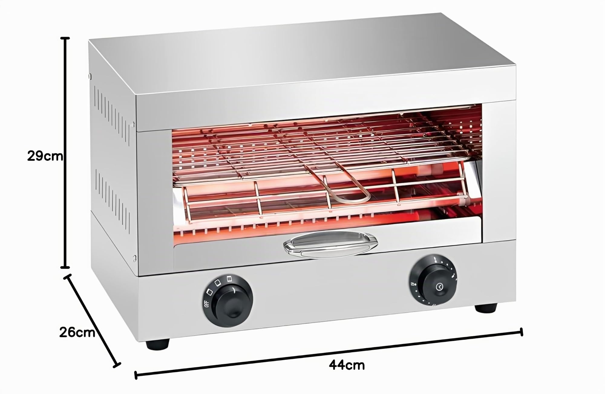 MBH - Tostadora industrial eléctrica 1 piso INOX para HOSTELERÍA. Horno tostador de pan profesional para bar y restaurante.