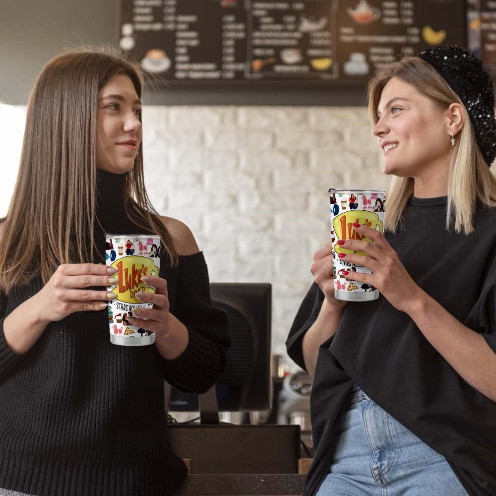 LONGXIN Gilmore inspirierter Trinkbecher, Geschenk für Mädchen-Fans, Edelstahl, 590 ml, Luker's Dinner inspirierte Geschenke für Mutter, Mädchen, Tochter, Schwester, Freund