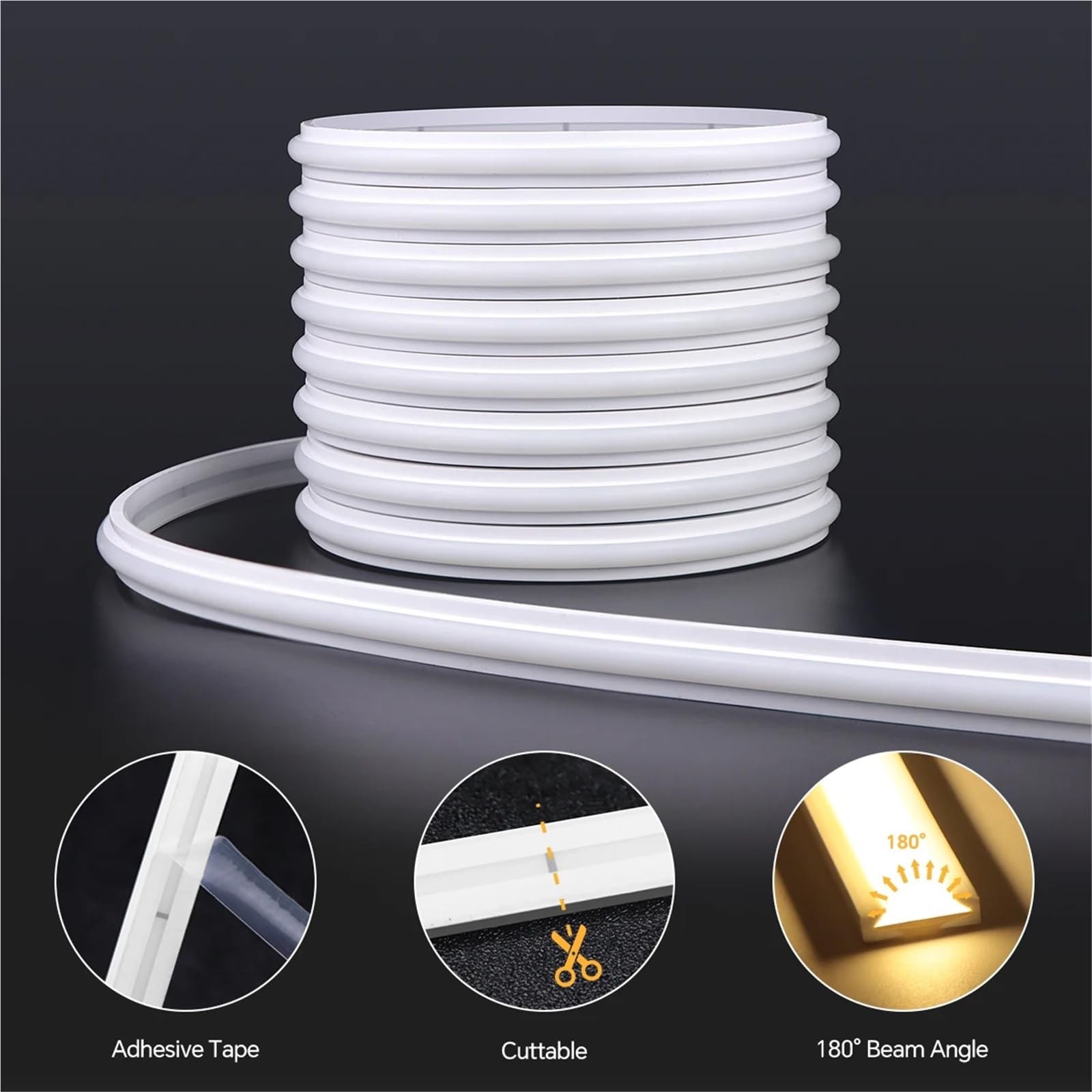 Interruptor de Sensor movimiento uno/Dual, tira luces LED neón, Control receptor inalámbrico, interruptor inteligente, luz for pasillo y escalera(Warm White,2PCS Sensor -EU,3M Kit)