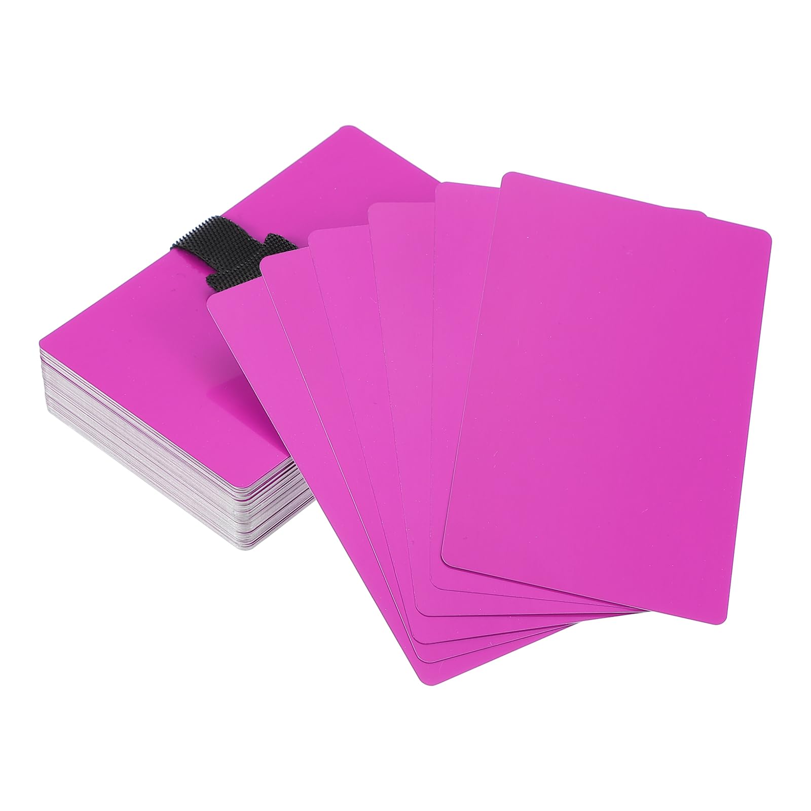 PATIKIL Metal Business Card 0.21mm Thick 3.4x2.1 Inch, 70 Pcs Anodized Aluminum Blank Laser Engraving Cards with Cable Ties for Multipurpose House Office, Purple