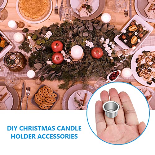 AOMIG Mini Metal Candle Holders, 30Pcs Creative Candle Cups Holders, Silver Aluminum Candelabra, Candlestick Holder for DIY Candle Making, Birthday, Thanksgiving, Valentine's Day, Christmas Decoration - Image 5