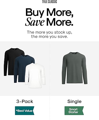 Miniatura 4 de True Classic Camisas de manga larga para hombre, camisetas de manga larga para hombre, camisas Henley para hombre y camisetas térmicas de punto gofre