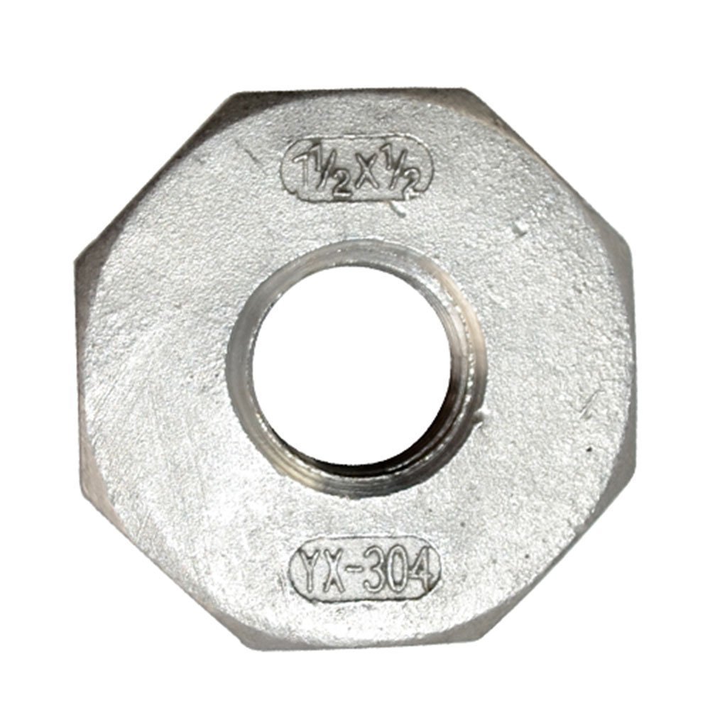 Stainless Steel 1-1/2" Male X 1/2" Female Thread Reducer Bushing Pipe Fitting, Adapter, SS 304 NPT