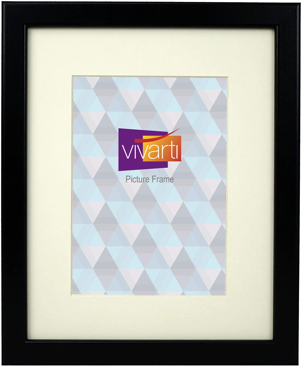 Vivarti Thin Matt Black Picture Photo Frame 10 x 8 Inches with Mount (Aperture 8 x 6 Inches)