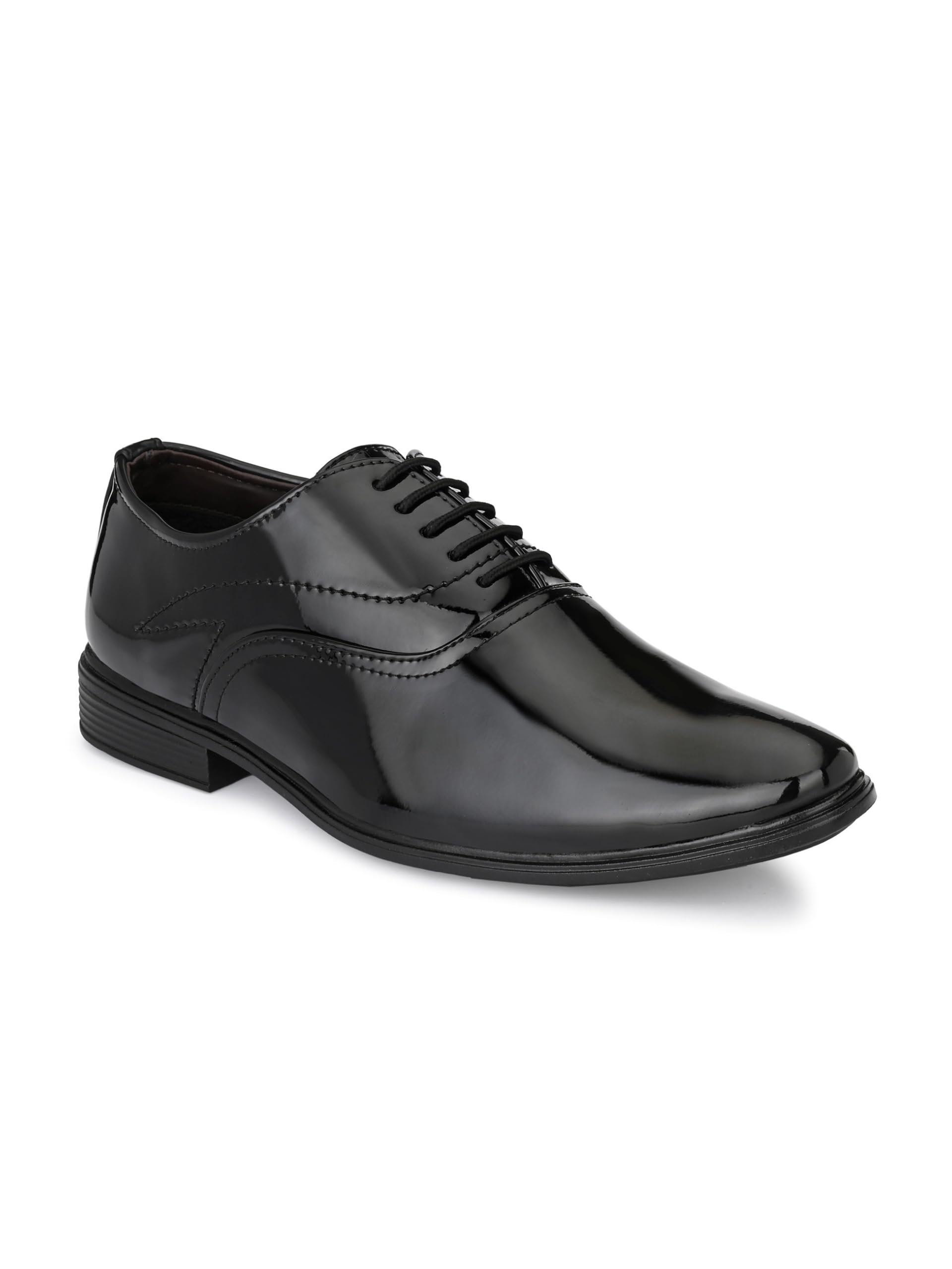 stanphord Mens Prism Paths Formal Shoes | Solid Glossy Lace Up Oxfords Shoes | Patina Finish Stylish Office Wear Comfortable Shoes-picture-17