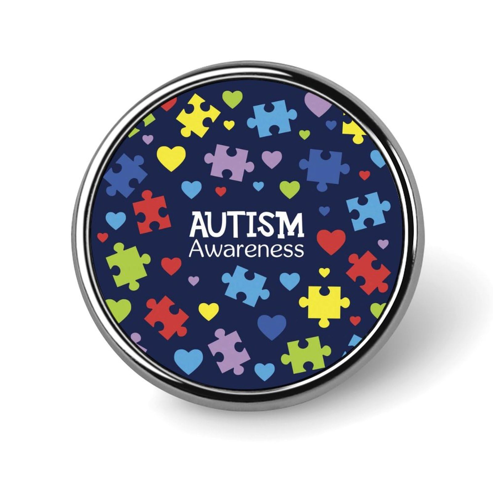 Autism Awareness Month Pins Round Buttons Brooches Enamel Lapel Pin Party Supplies Decor Badges for Hats Clothes Bags