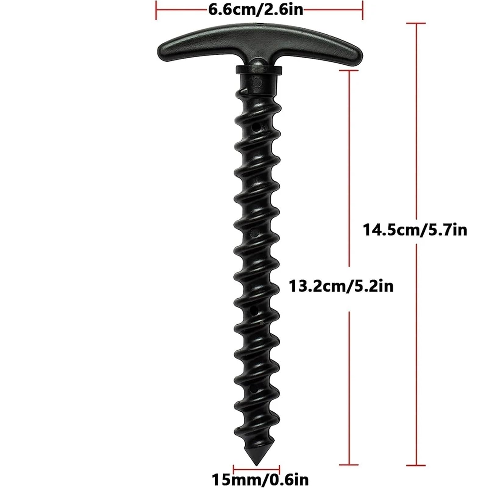 Piquet de Tente, Lot de 10 piquets Tente Camping en Plein air, Clous Sol, vis d'ancrage, randonnée, Jardin, Accessoires(Black)