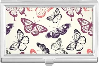 Butterfly in Pale Pink Background Business Card Holder Case Pocket Box Wallet