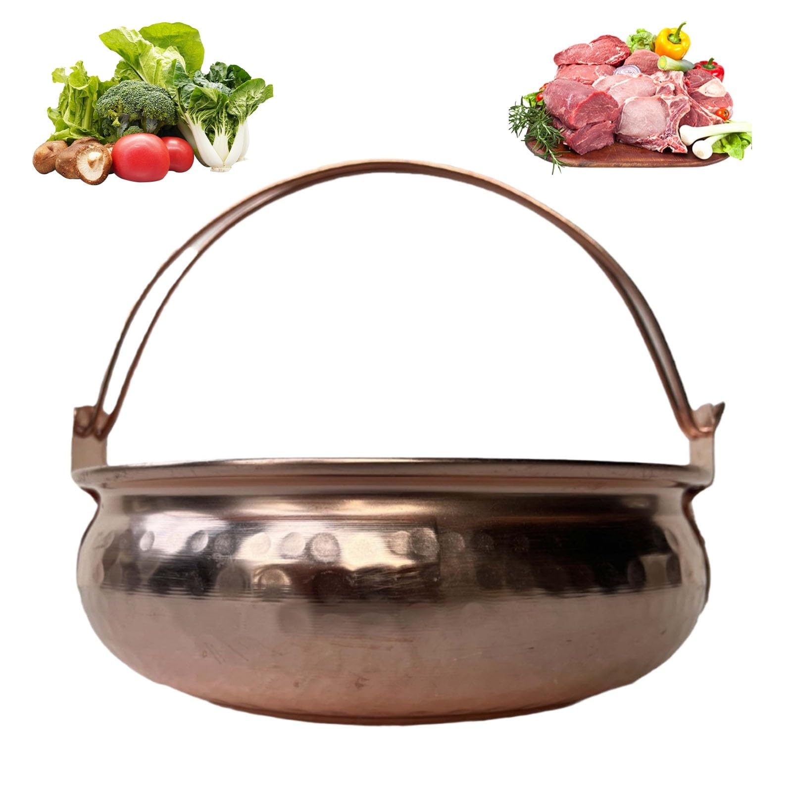 Hot Pot Shabu Shabu en cuivre vintage pour des repas conviviaux en famille