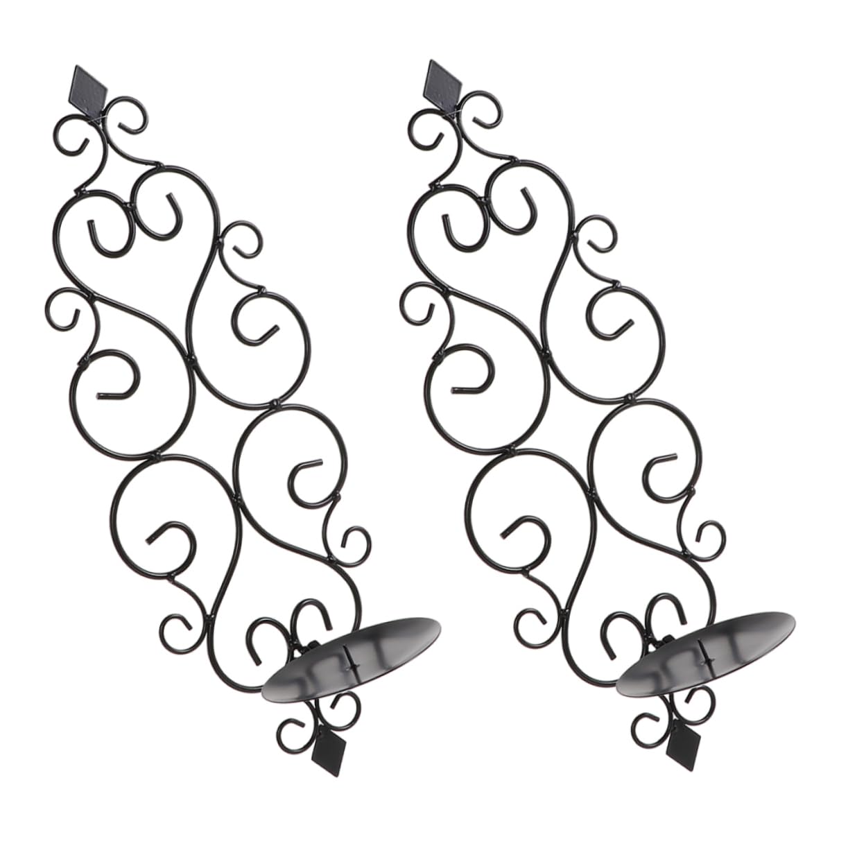 HOOTNEE 2pcs Wall Mount Candle Holders Art Sconces for Home Decor Vintage Candle Sticks for Living Room Romantic Hollow Design for Weddings and Special Occasions