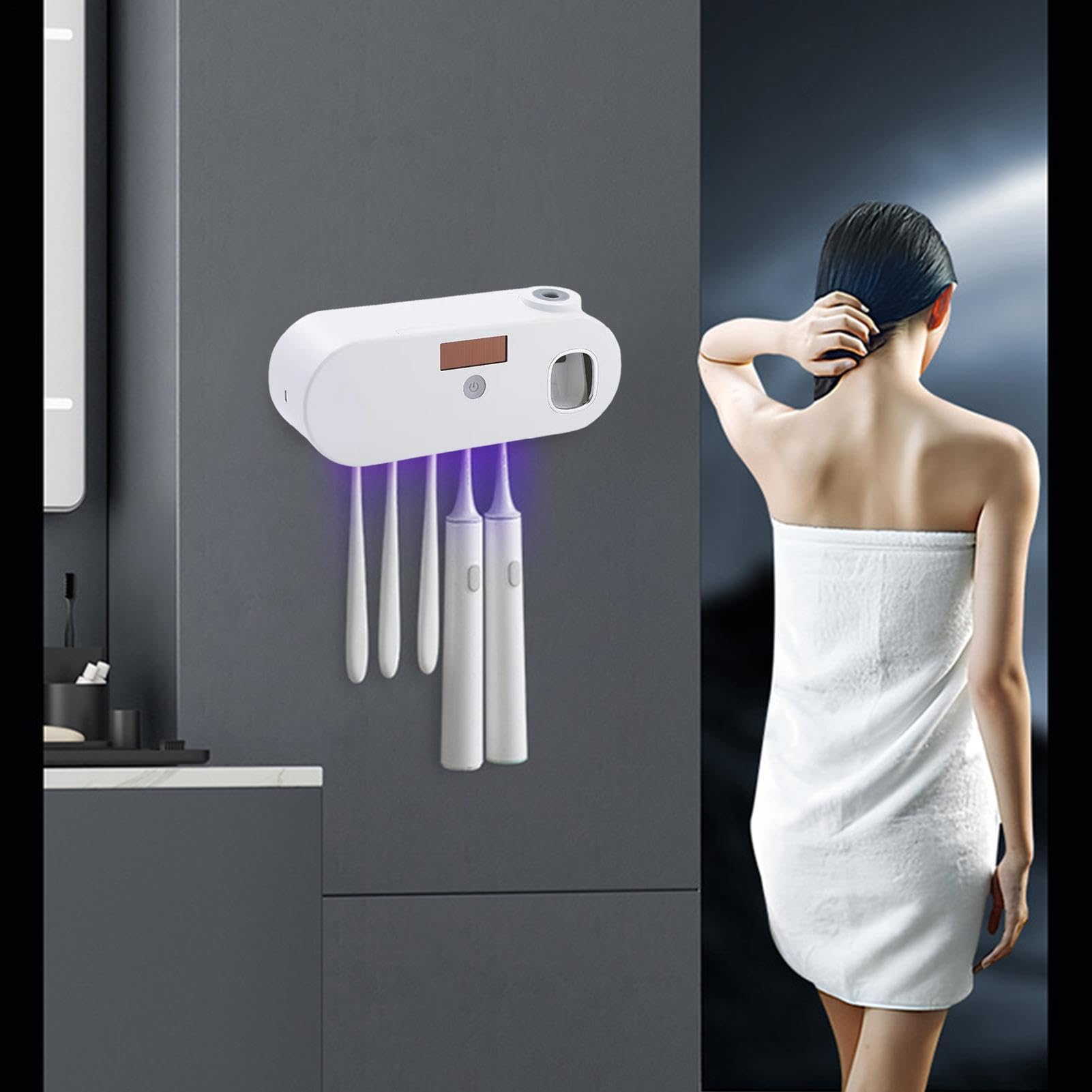Organizador y soporte para cepillos de dientes, almacenamiento magnético sin taladros, montaje sin esfuerzo y diseño de ahorro de espacio para un fácil acceso e higiene