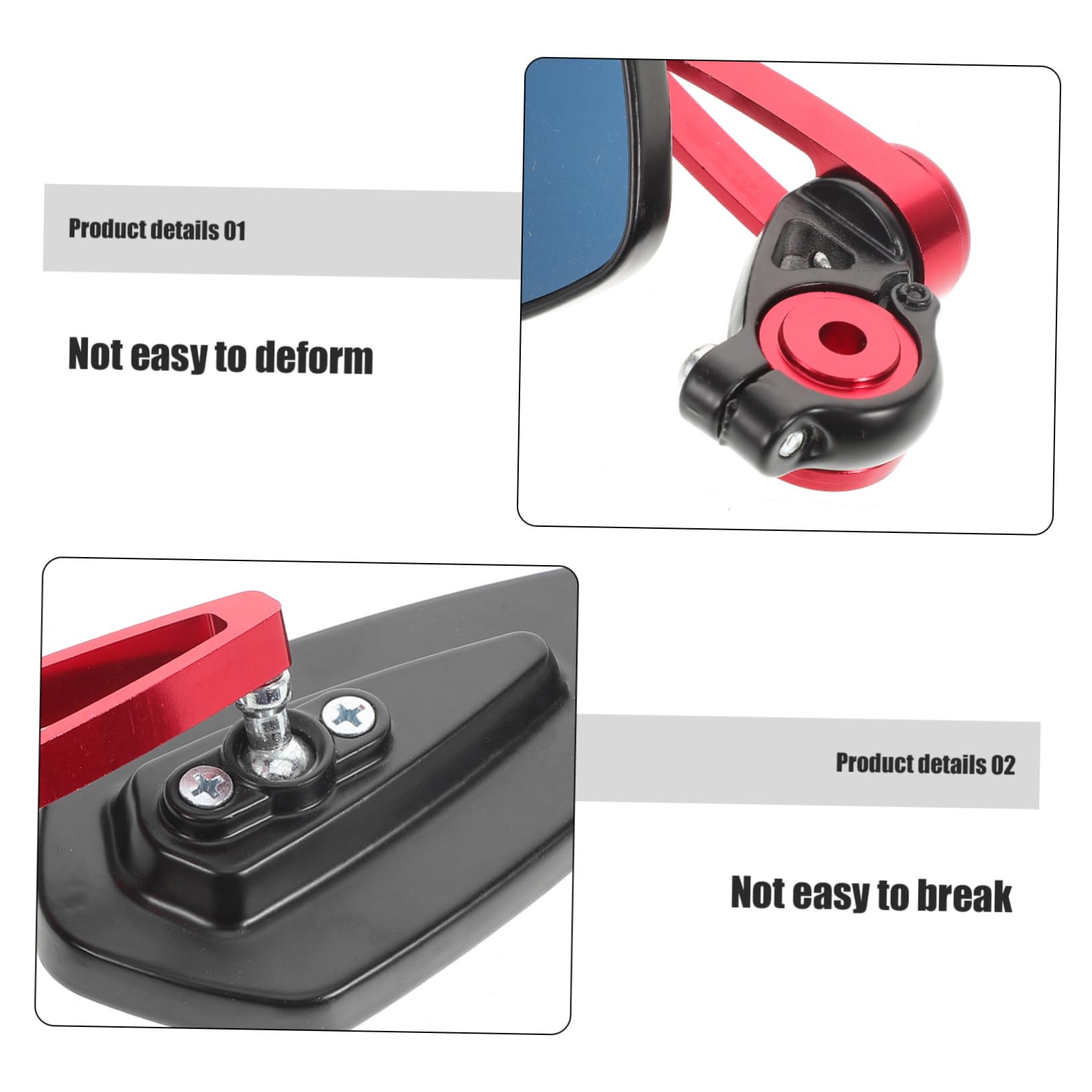 Sosoport 1 set Specchietti Retrovisori per con Design per Scooter e Biciclette Resistente e Affidabile Funzionali