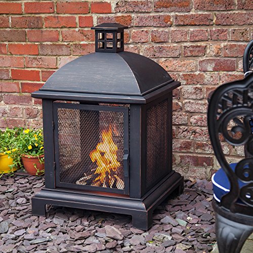 Caicos 40 Fire Pit Lantern Log Burner by Fire Mountain Garden