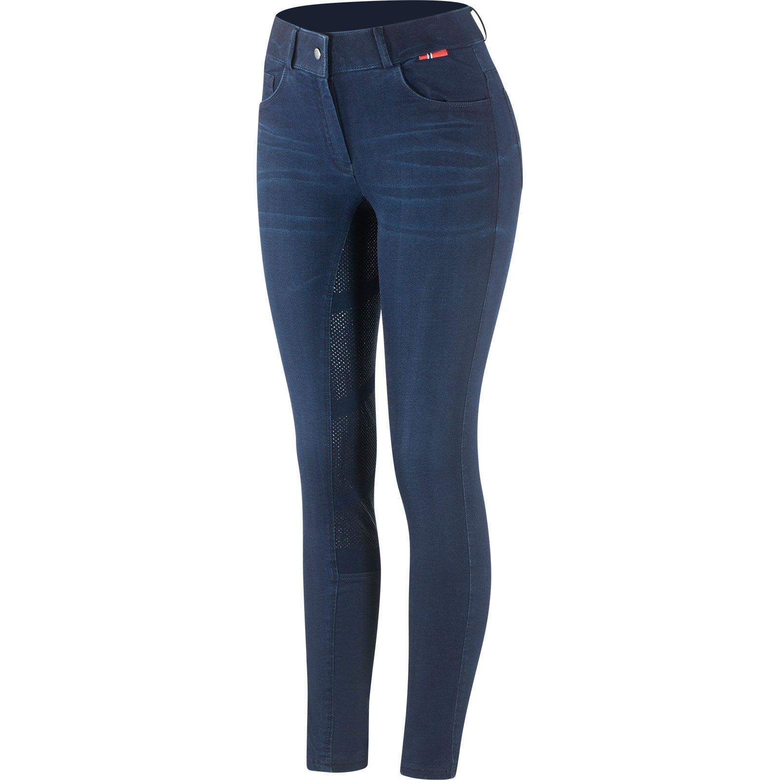 B VertigoElle Women's Denim Breeches Silicon Full Seat