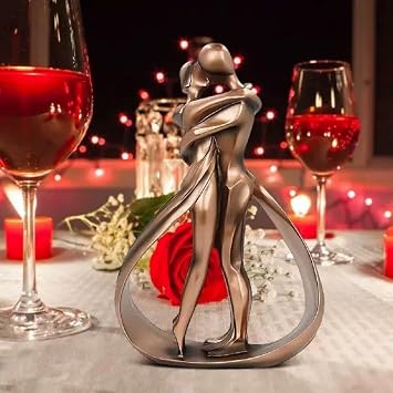Wedding Engagement Anniversary Couple Figurines Gift for Wife Parents Him and Her Resin Couple Sculpture Romantic for Valentines Christmas Day Copper