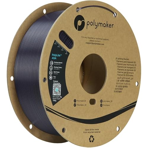Polymaker ASA Filament 1.75mm Dark Purple, 1kg ASA 3D Printing Filament, Heat & Weather Resistant – ASA 3D Printer Filament Perfect for Printing Outdoor Functional Parts