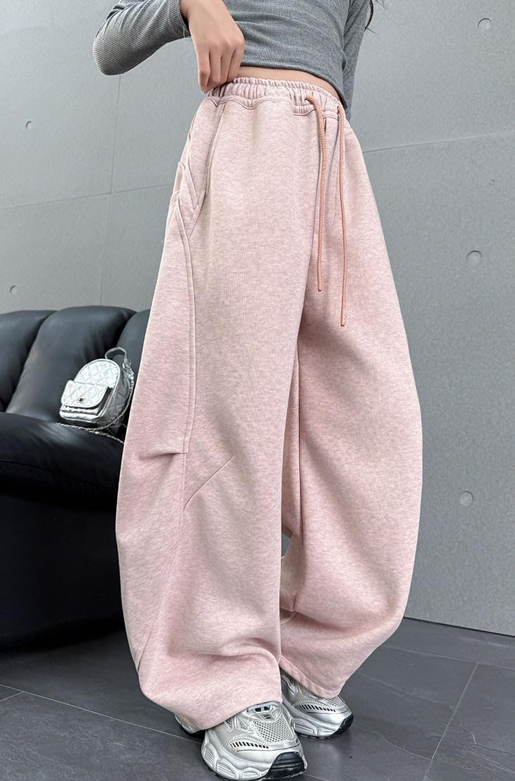 Pantaloni della tuta cargo a gamba larga per bambini ragazzi ragazze larghi in pile sportivo gamba dritta joggers compleanno comodi vestibilità ampia primavera fondo aperto pantaloni da yoga a vita