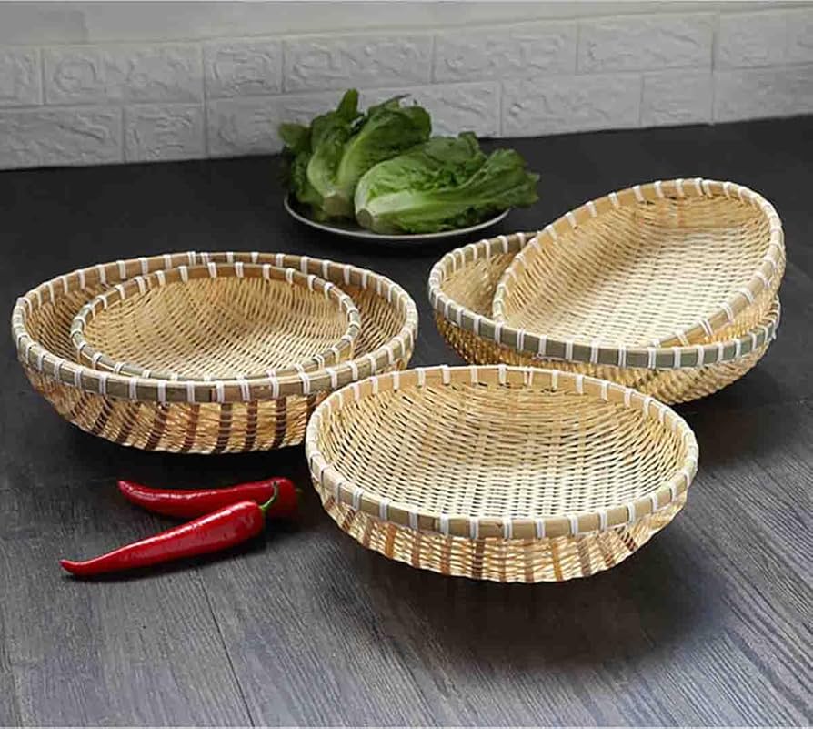 Amazon | Hanshanyan 竹かご 編んだ竹編みちりとり 丸型ちりとり 農家 Amazon | Hanshanyan 竹かご 編んだ竹編みちりとり 丸型ちりとり 農家