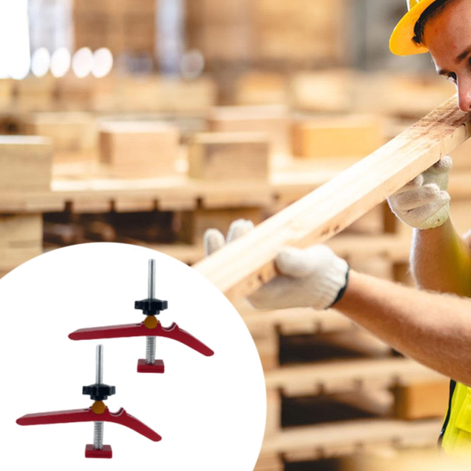 perfk 2 abrazaderas de sujeción con riel en T, abrazadera de placa de prensa, ranura deslizante multifunción de aleación de aluminio para carpintería,