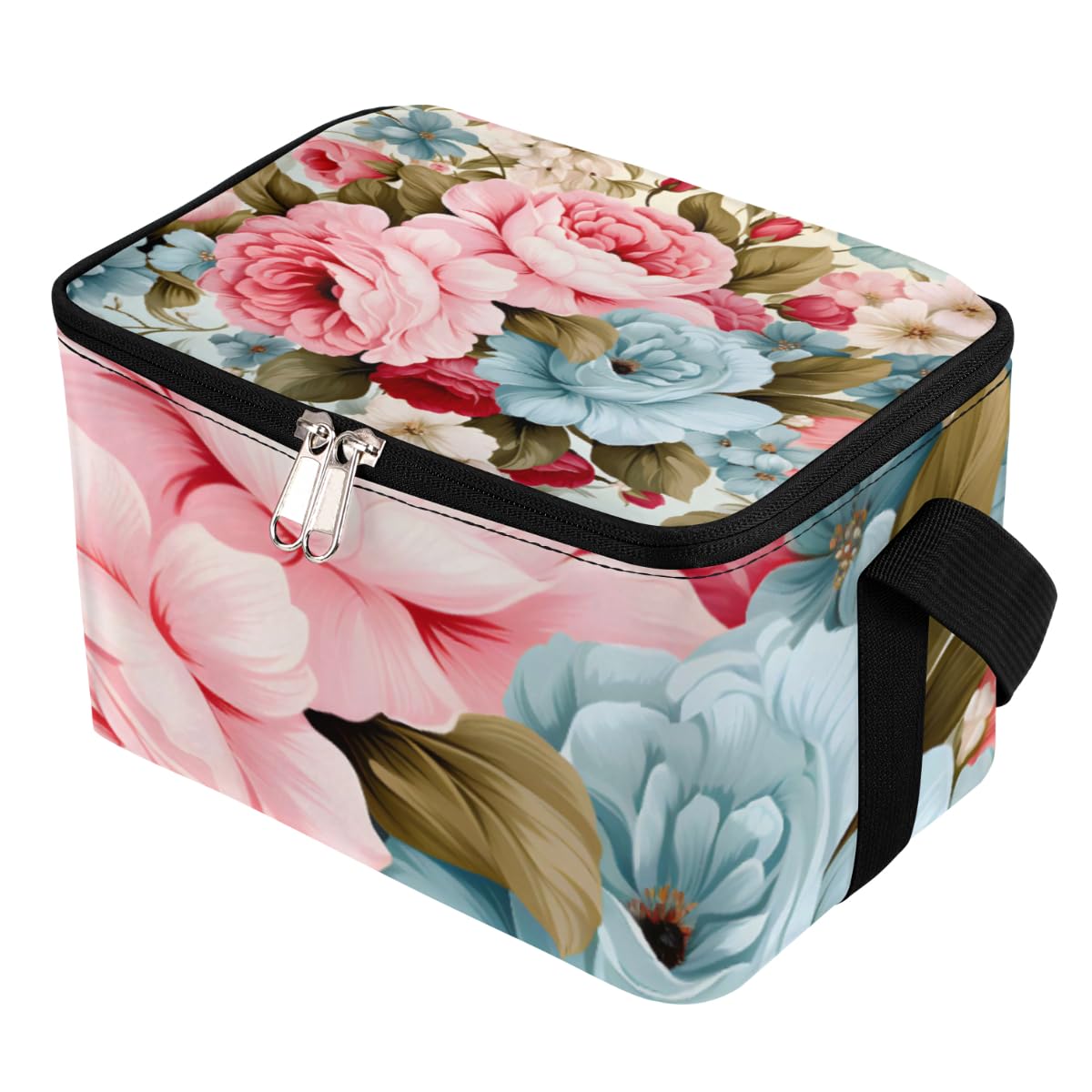 GzLeyigou Lunch Bags for Women Men 9 Cans,Blooming Peony Hot & Cold Food Delivery Bag Insulated Grocery Bag Insulated Lunch Box Peony Cooler Bag for Office Work Picnic Beach