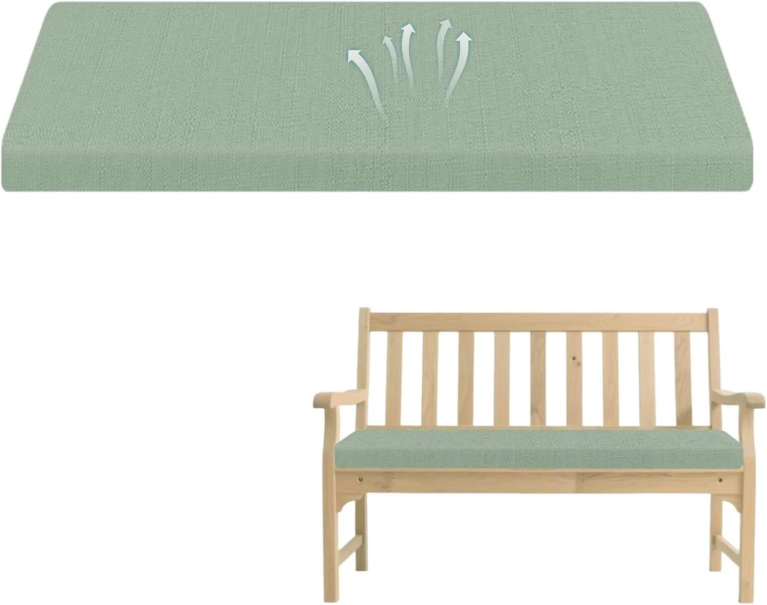 Coussin de banc extérieur vert déhoussable pour chaise
