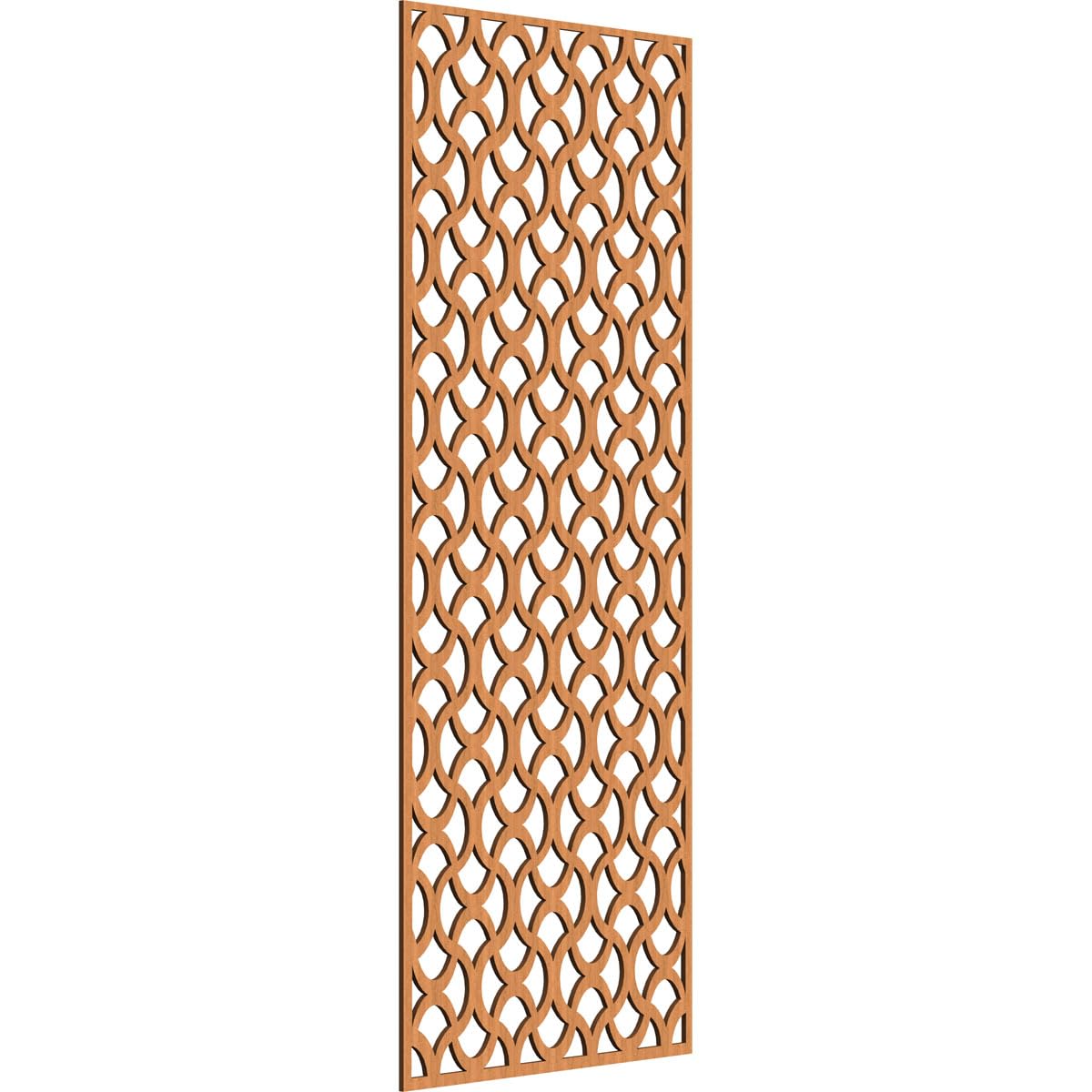 31 3/8"W x 79 3/8"H x 3/8"T Resort Decorative Fretwork Wood Wall Panels, Cherry