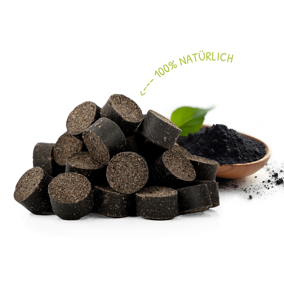 ReaVET Feste Häufchen Drops – Ergänzungsfuttermittel für Hunde bei Neigung zu Durchfall & weichem Kot – Hundesnack mit Aktivkohle zur Unterstützung der Verdauung & normalen Kotkonsistenz 350g (180Stk)
