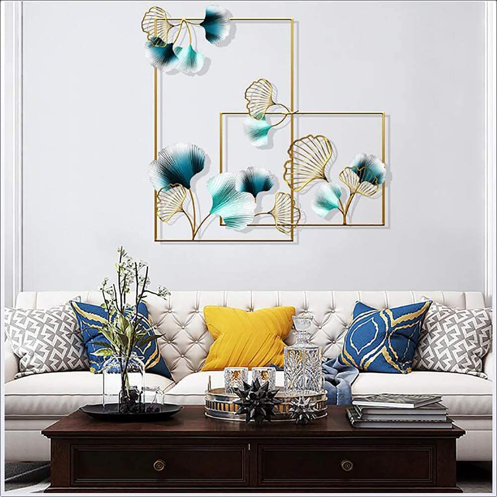 Decoración de Pared Exquisita escultura decoración de pared estilo casa de campo moderna y ligera decoración de pared de metal de lujo, decoración de pared de hierro forjado 3D, escultura de pared, de