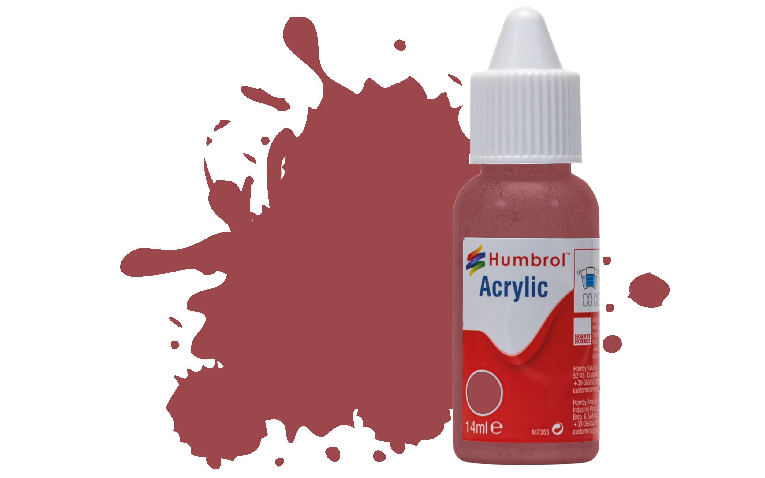 Humbrol Acrylic Paint No. 73 Wine Matt dropper bottle, 14ml, DB0073