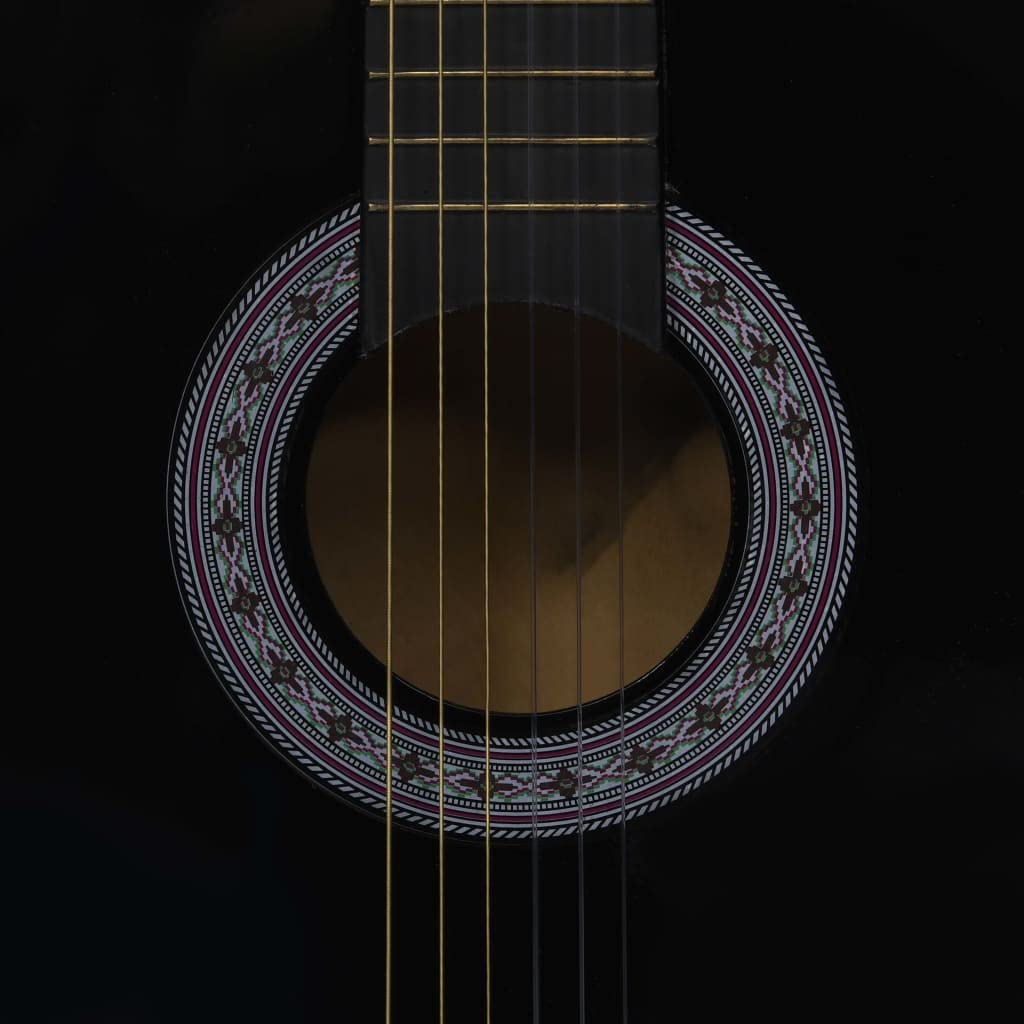 8-tlg. Konzertgitarre 3/4 Starter-set Akustische Klassikgitarren Akustikgitarre Westerngitarre Akustikgitarren für Erwachsene Kinder Anfänger, 36" Schwarz